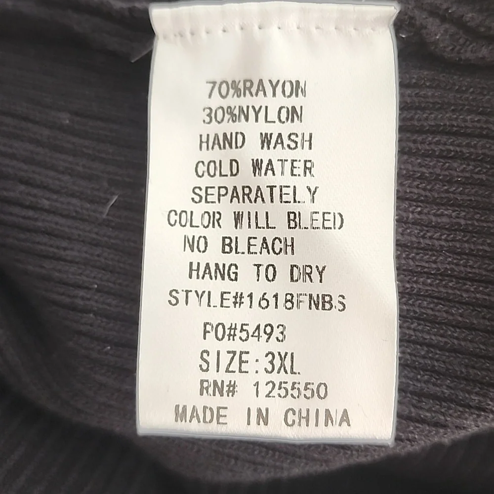 FASHION NOVA NWT BLACK TOP SECRET RIBBED KNIT JUMPSUIT SIZE 3X STRETCH - Picture 8 of 8
